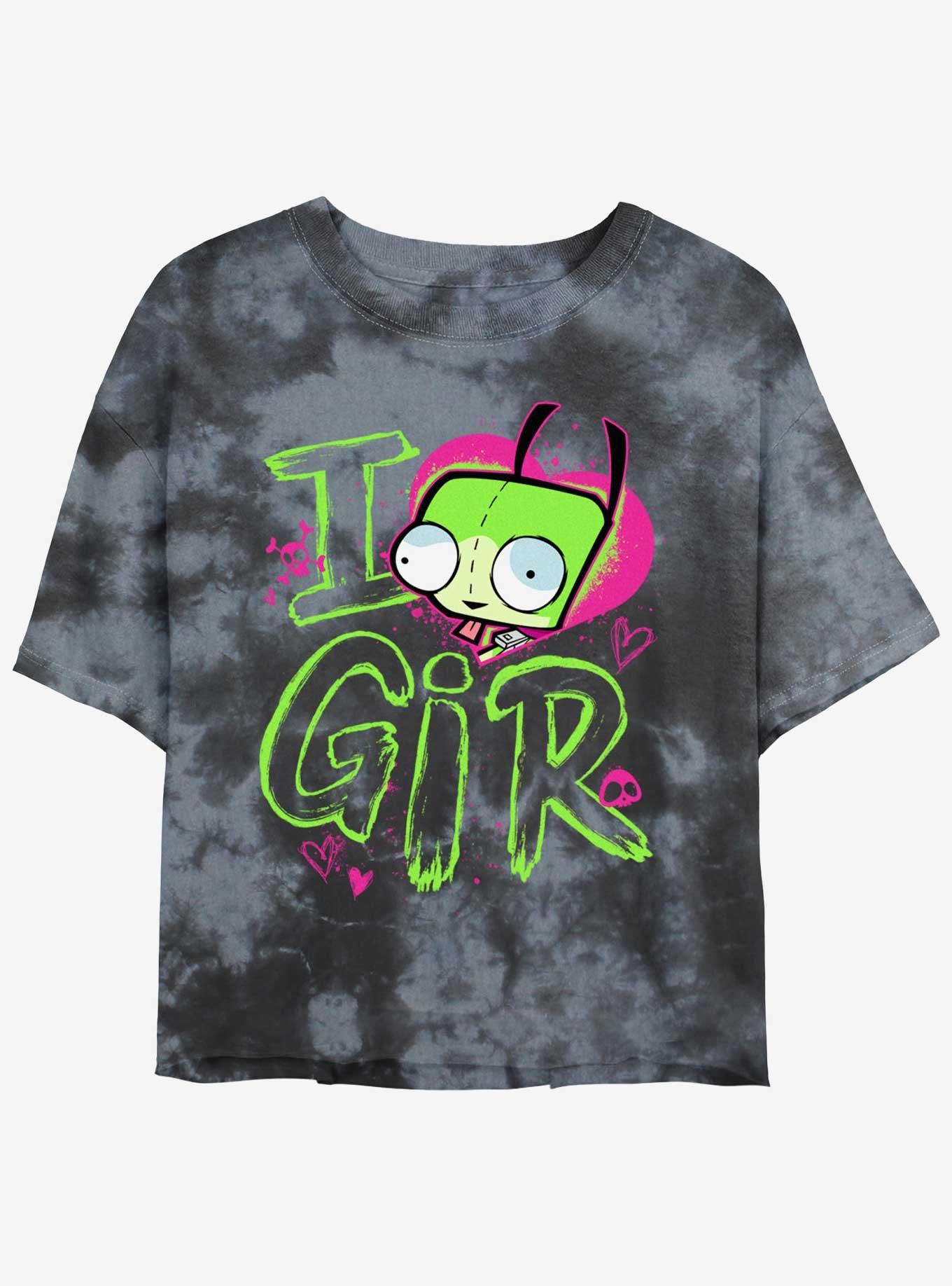 Invader ZIM Love GIR Girls Tie-Dye Crop T-Shirt, , hi-res