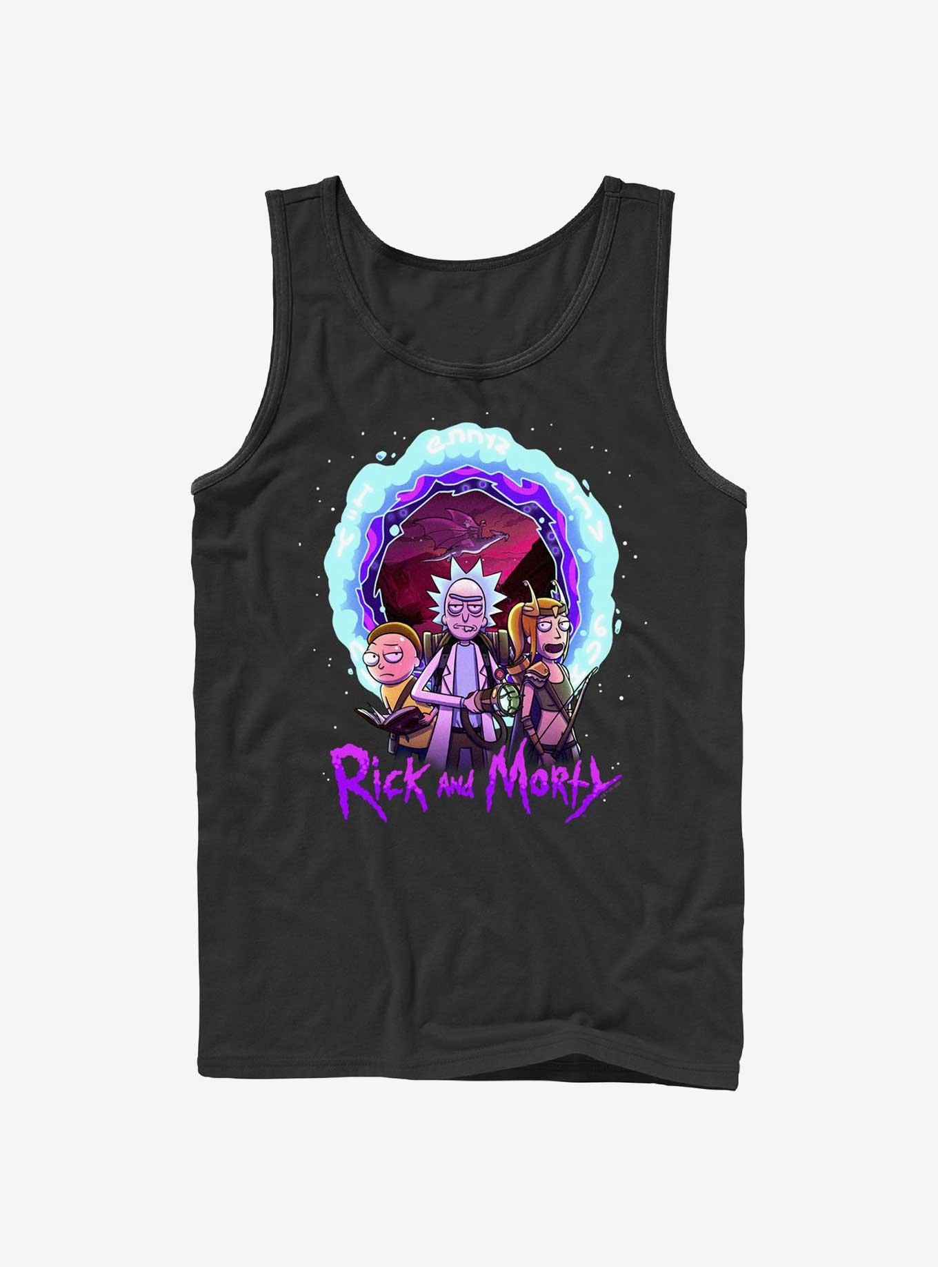 Rick and Morty Magic Portal Tank, BLACK, hi-res