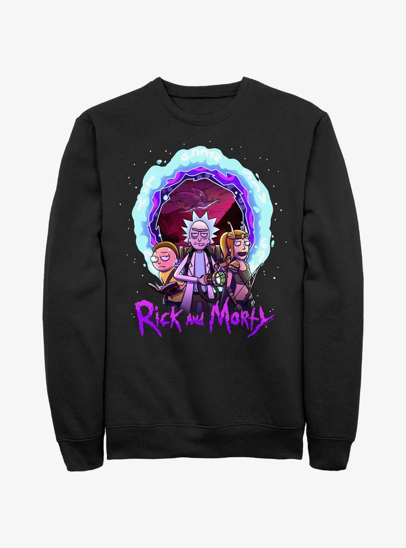 Rick and Morty Magic Portal Sweatshirt, BLACK, hi-res