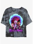 Rick and Morty Magic Portal Girls Tie-Dye Crop T-Shirt, BLKCHAR, hi-res