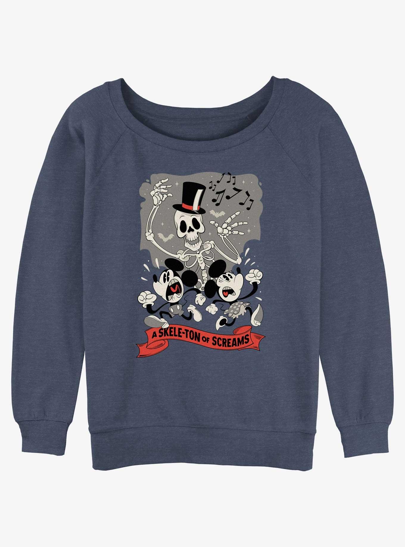 Disney Mickey Mouse A Skele-Ton of Screams Girls Slouchy Sweatshirt, , hi-res