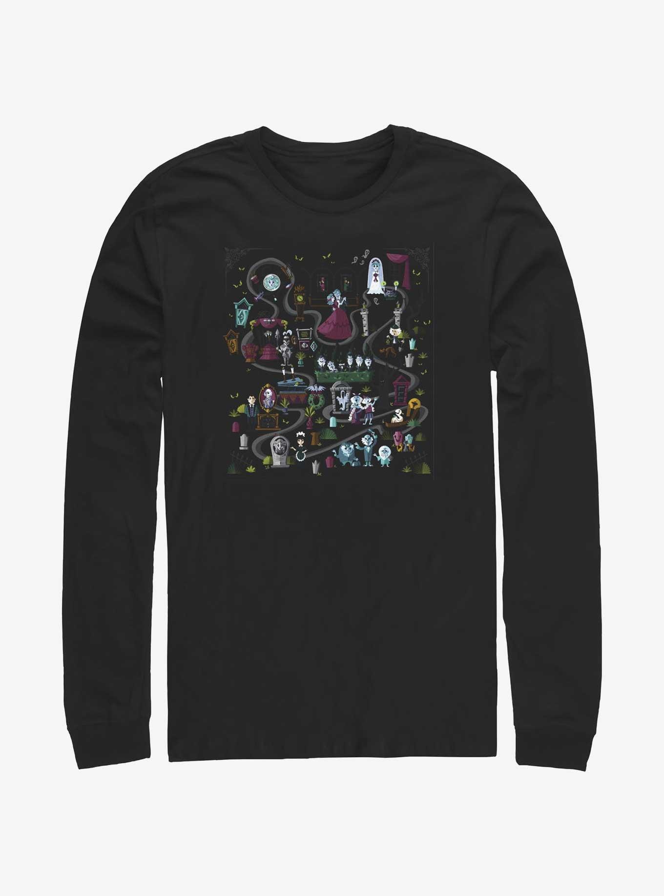 Disney The Haunted Mansion Mansion Map Long-Sleeve T-Shirt
