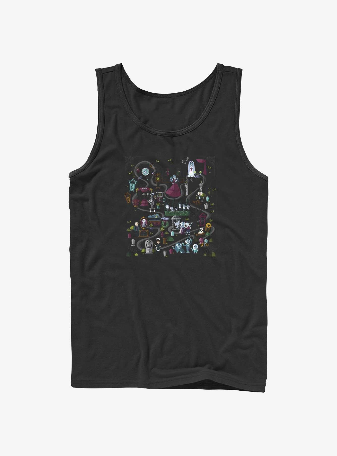 Disney The Haunted Mansion Mansion Map Tank, BLACK, hi-res