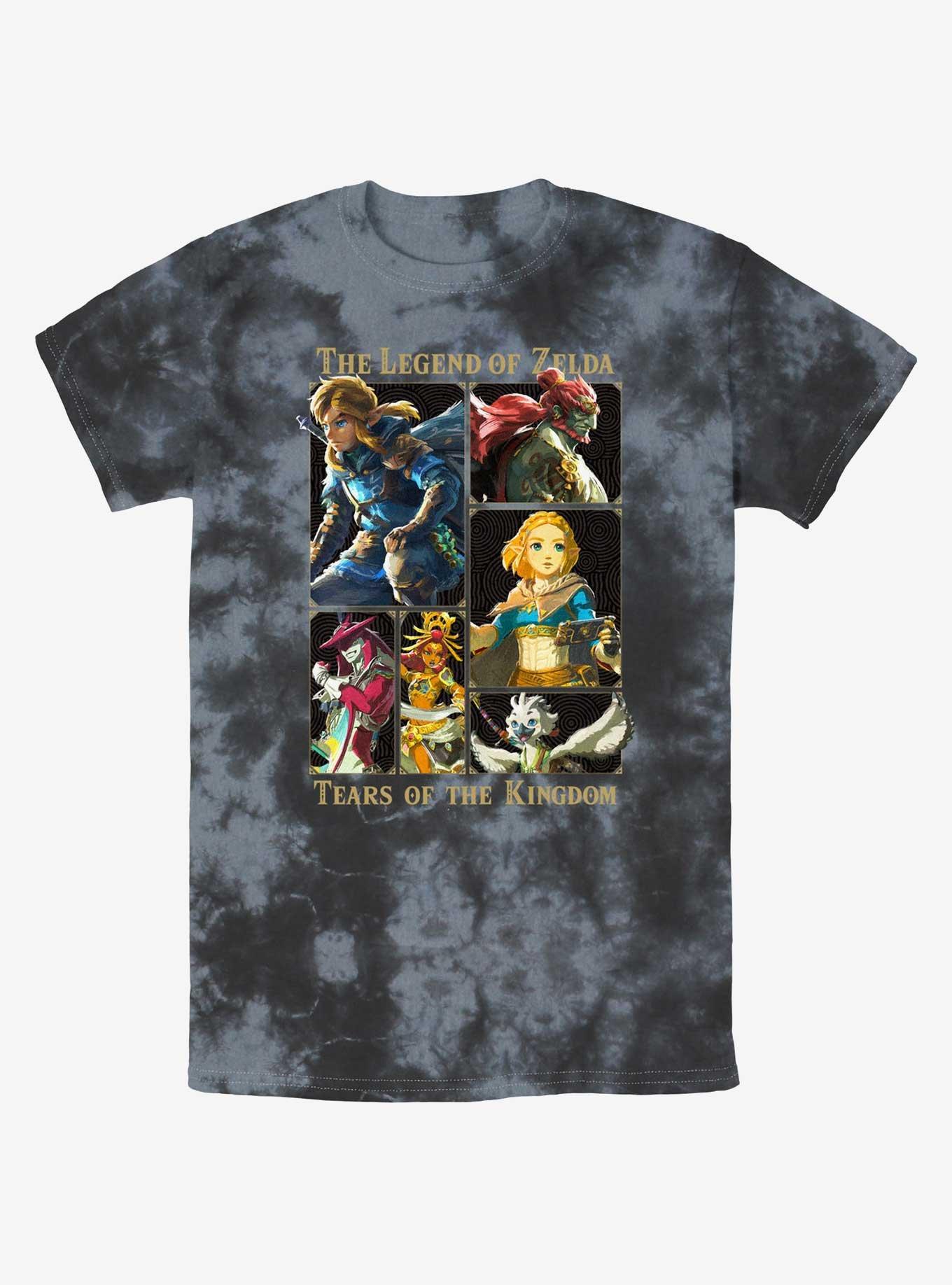 Nintendo Zelda Tears of the Kingdom Character Lineup Tie-Dye T-Shirt, BLKCHAR, hi-res