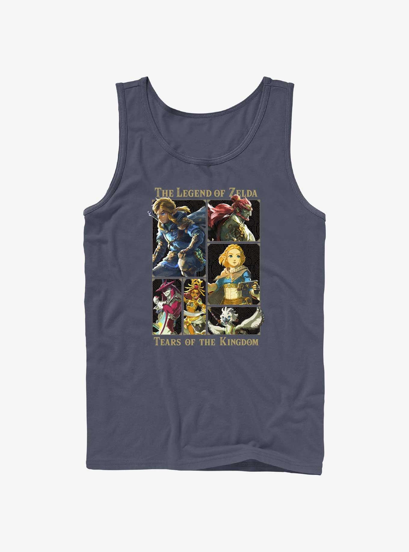 Nintendo Zelda Tears of the Kingdom Character Lineup Tank, NAVY, hi-res