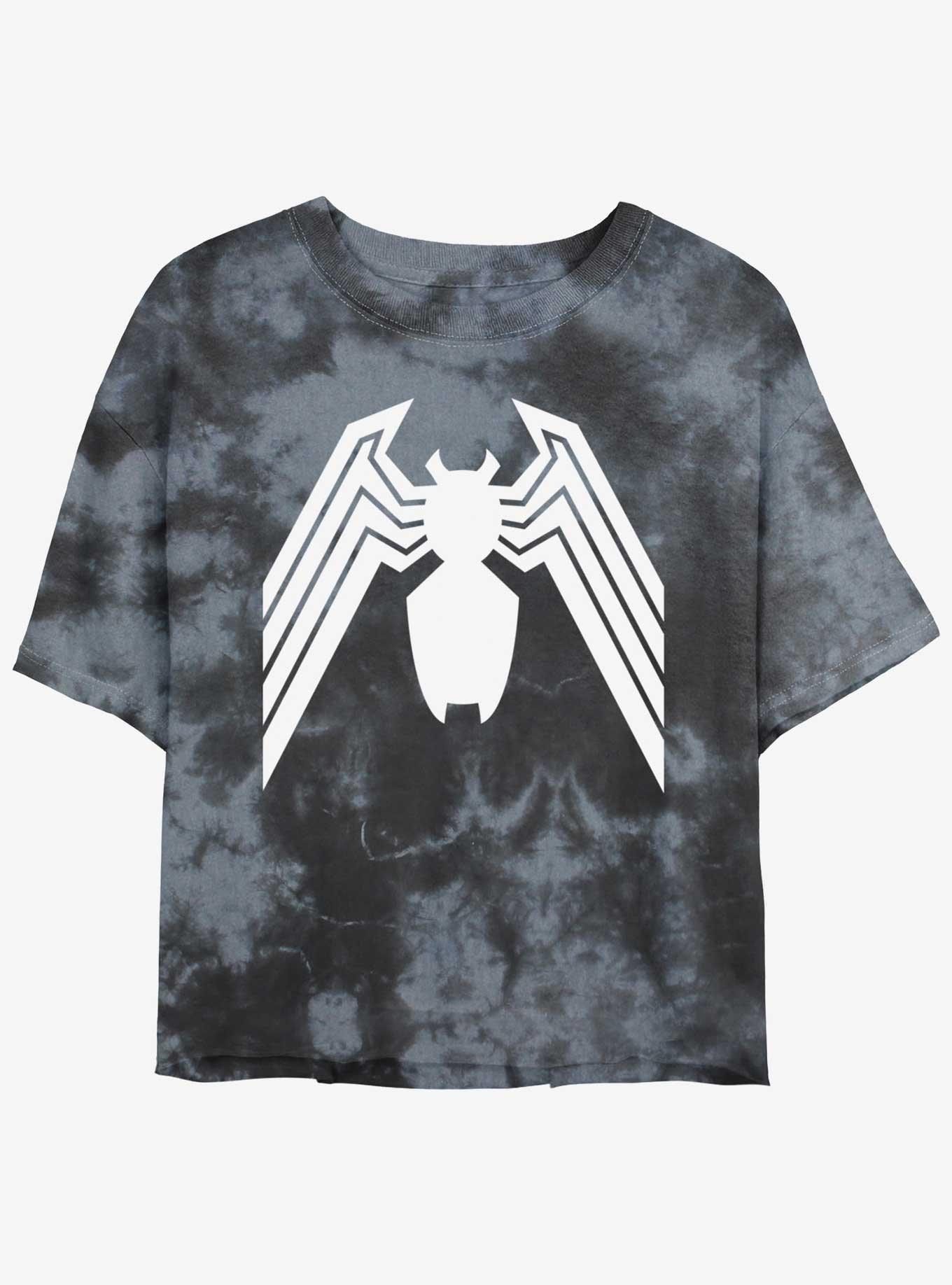 Marvel Spider-Man Venom Icon Girls Tie-Dye Crop T-Shirt