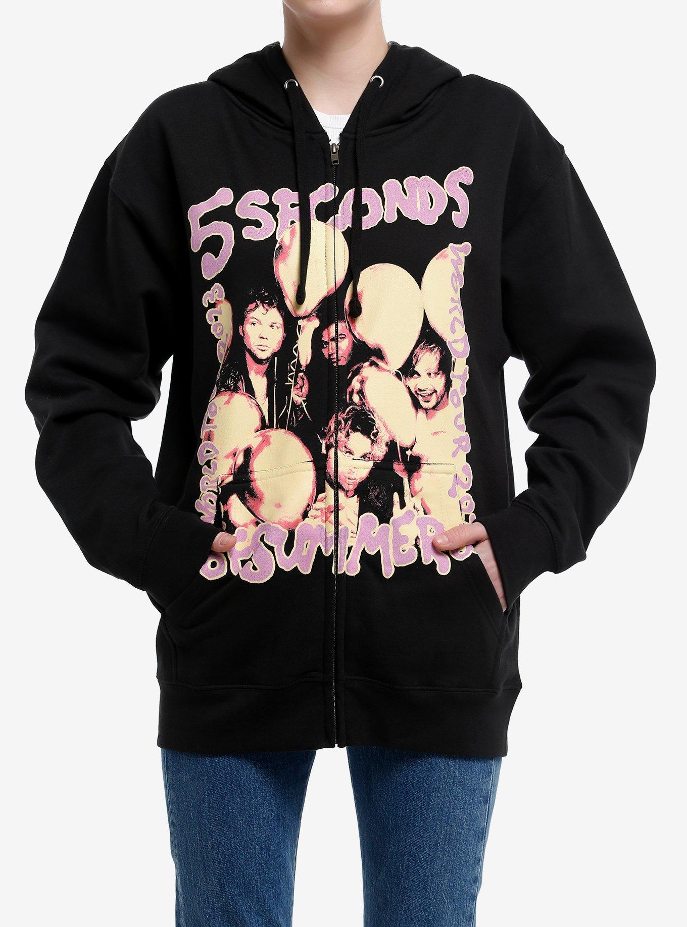 5 Seconds Of Summer Pink Tonal Girls Hoodie Hot Topic