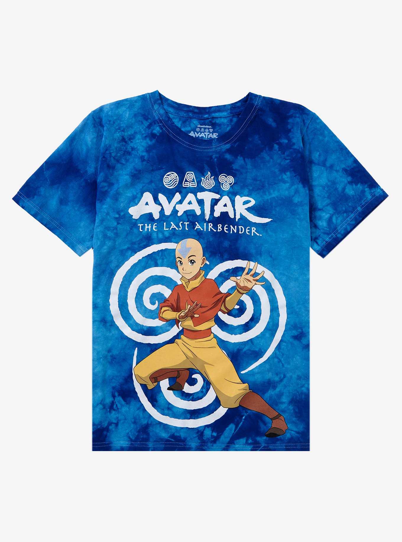 Avatar: The Last Airbender Aang Air Symbol Tie-Dye Boyfriend Fit Girls T-Shirt, , hi-res
