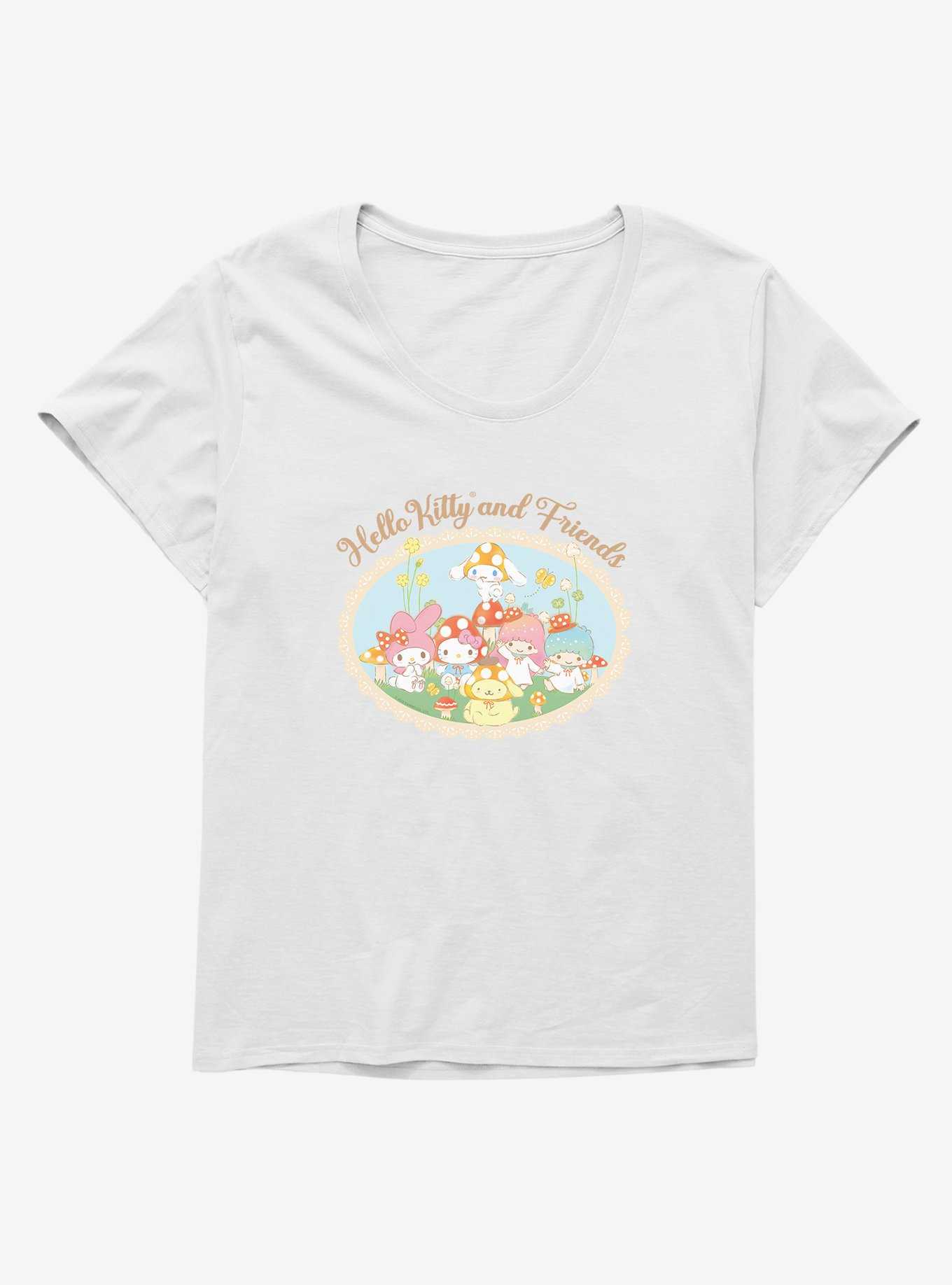 Hello Kitty And Friends Mushroom Garden Portrait Womens T-Shirt Plus Size, , hi-res