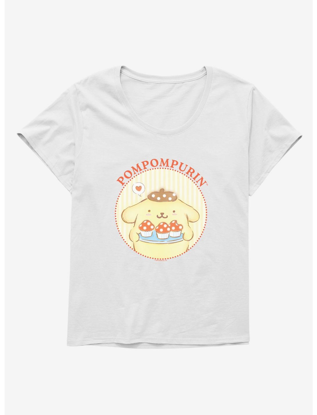 Hello Kitty And Friends Pompompurin Mushroom Cupcakes Womens T-Shirt Plus Size, WHITE, hi-res