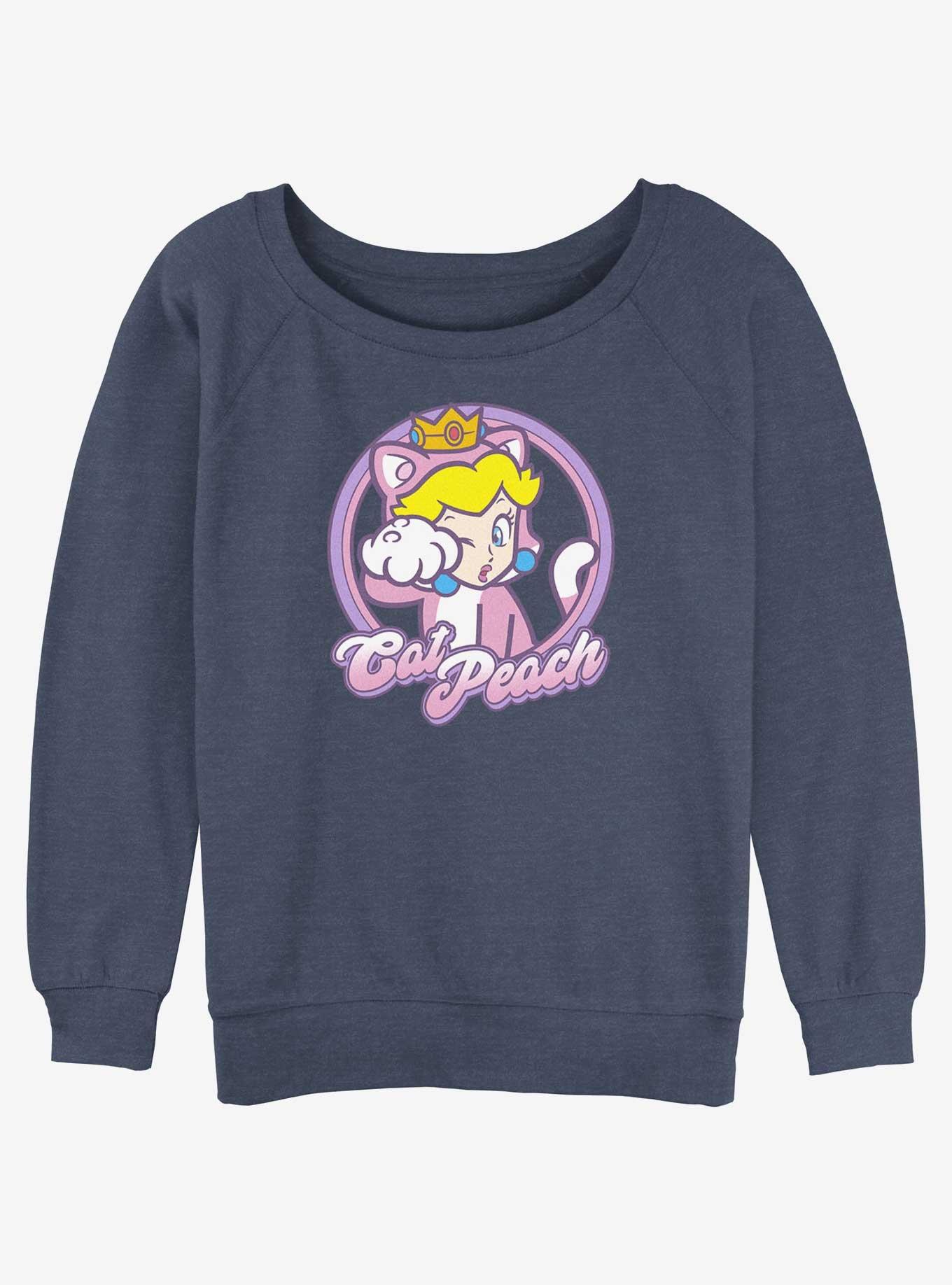 Mario Cat Princess Peach Womens Slouchy Sweatshirt, , hi-res