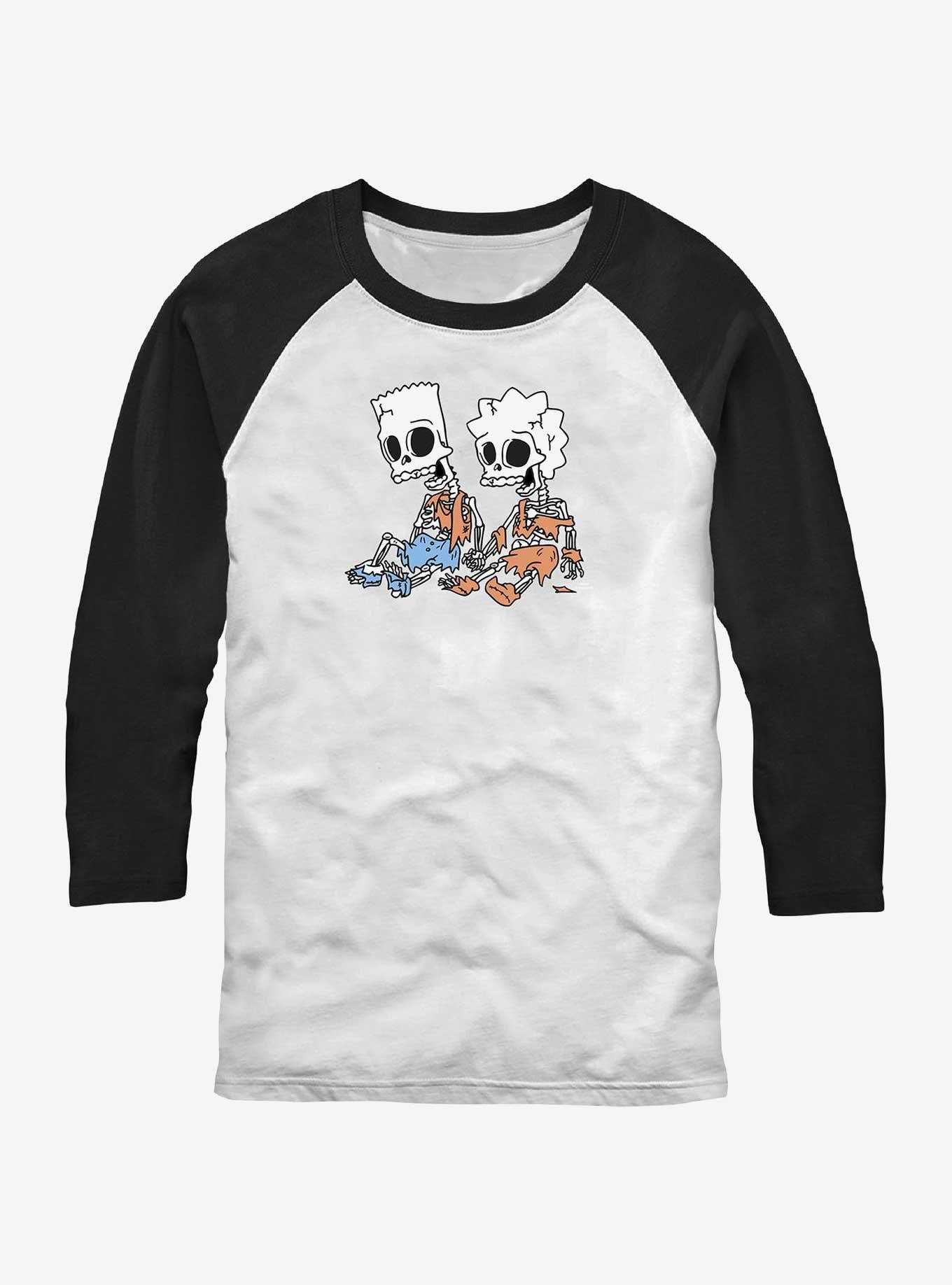 The Simpsons Skeleton Bart And Lisa Raglan T-Shirt, , hi-res