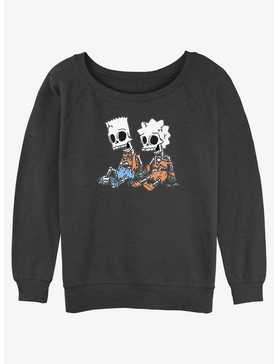 The Simpsons Skeleton Bart And Lisa Womens Slouchy Sweatshirt, , hi-res