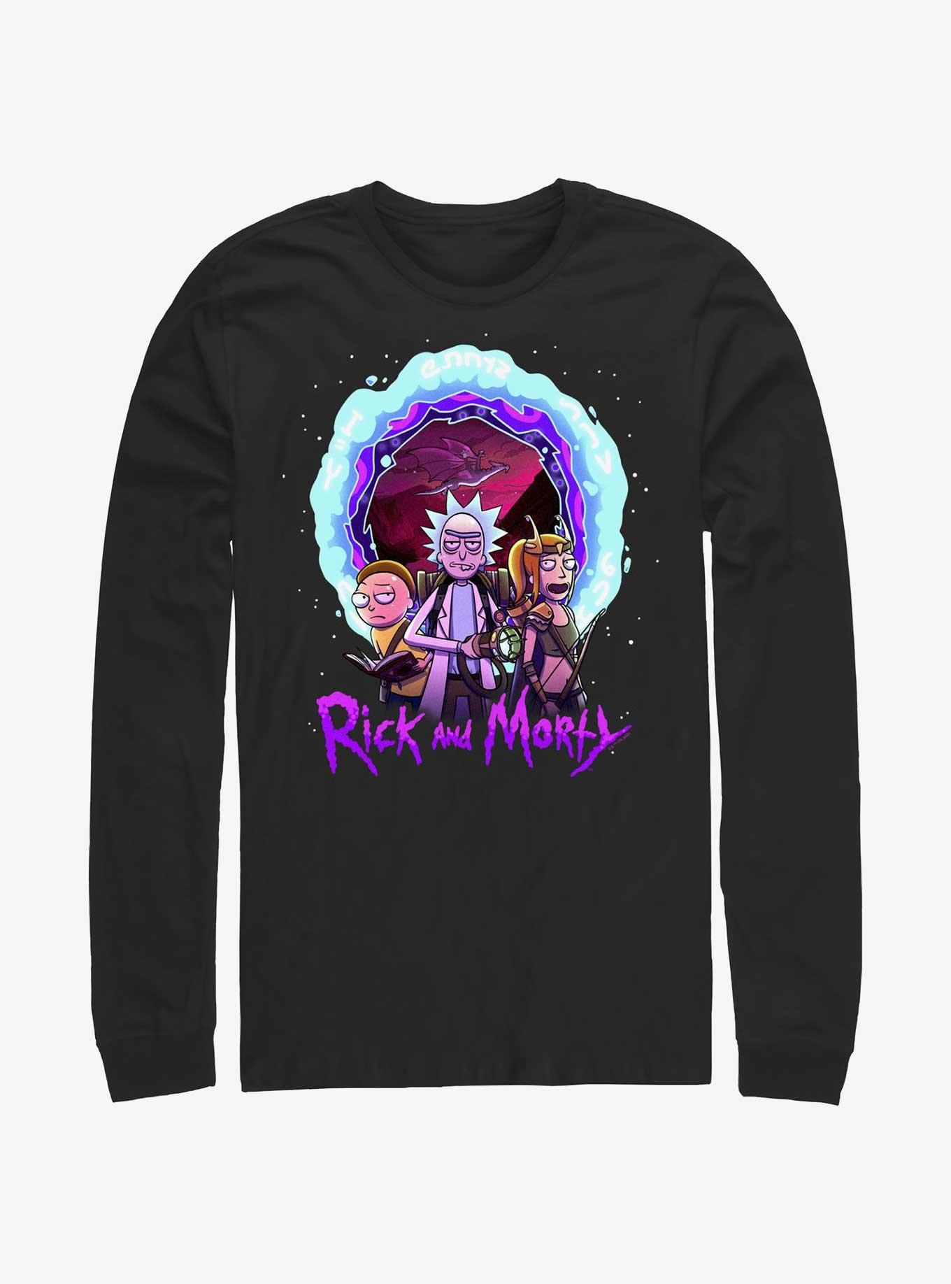 Rick and Morty Magic Portal Long-Sleeve T-Shirt, BLACK, hi-res