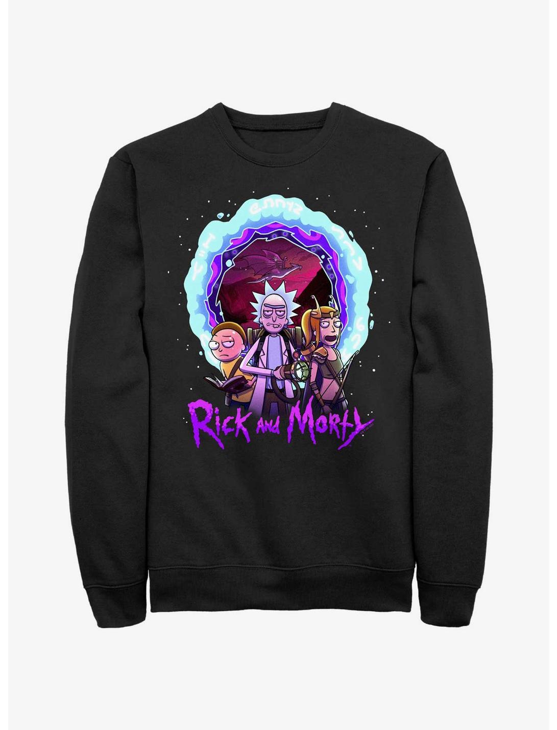 Rick and Morty Magic Portal Sweatshirt, BLACK, hi-res