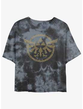 Zelda Hyrule Crest Womens Tie-Dye Crop T-Shirt, , hi-res