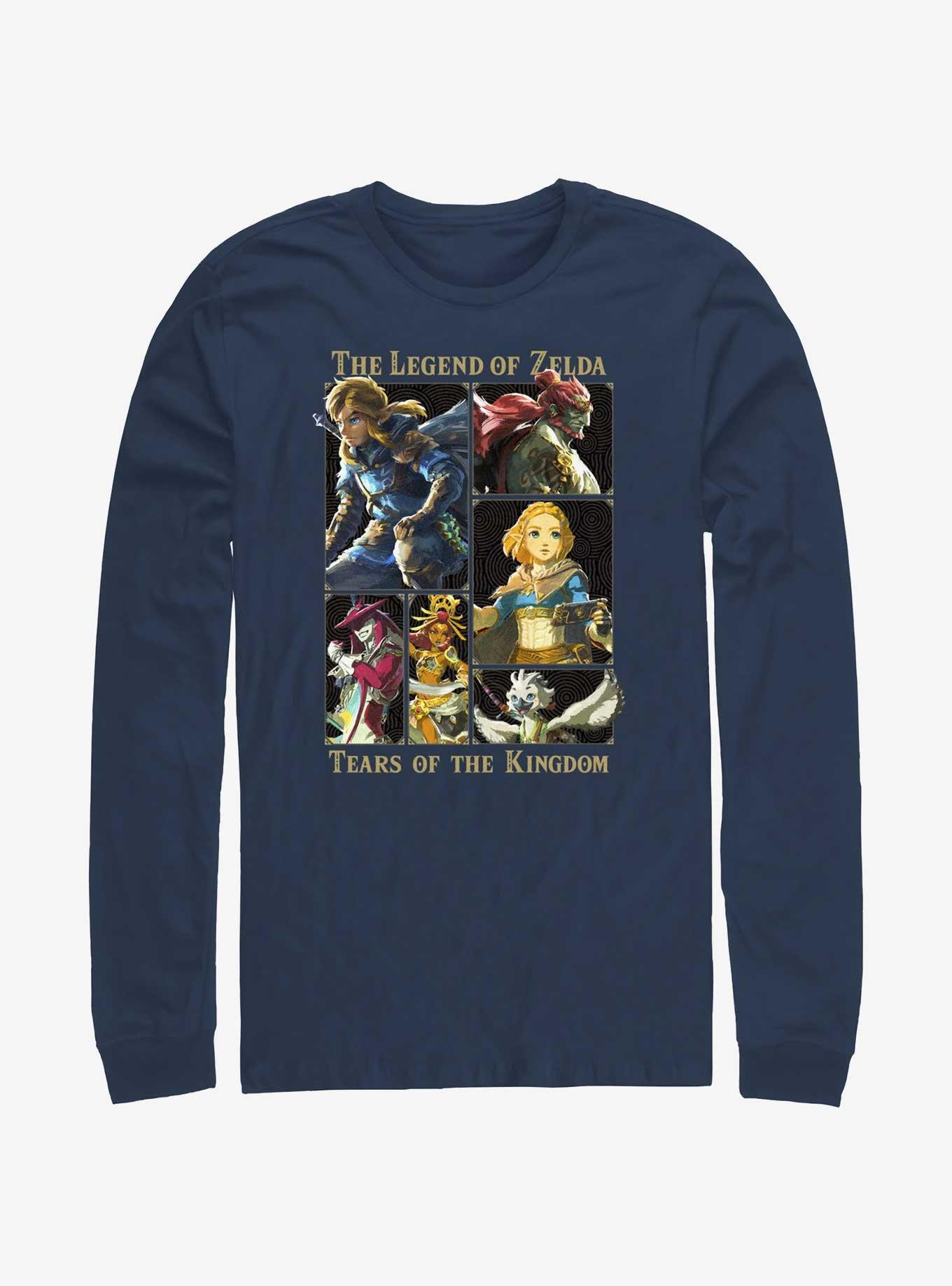 Nintendo Tears of the Kingdom Character Lineup Long-Sleeve T-Shirt, NAVY, hi-res