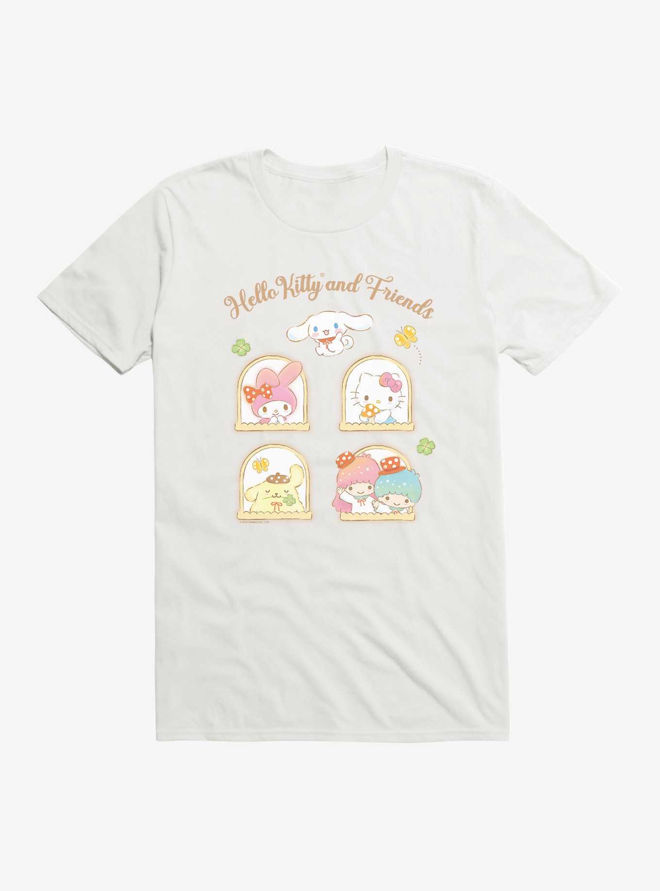 Hello Kitty And Friends Mushroom Garden Portrait Tiles T-Shirt, , hi-res