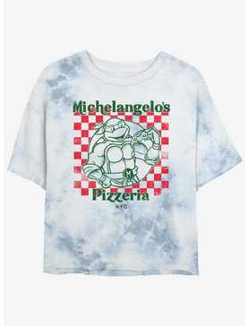 Teenage Mutant Ninja Turtles Mikey's Pizza Womens Tie-Dye Crop T-Shirt, , hi-res