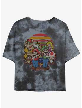 Nintendo Mario And Friends Womens Tie-Dye Crop T-Shirt, , hi-res