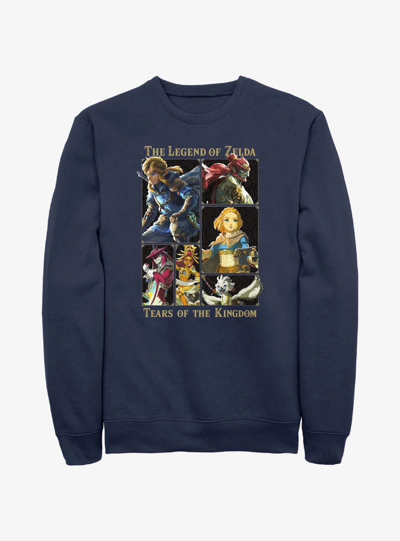 Nintendo Tears of the Kingdom Character Lineup Sweatshirt, NAVY, hi-res