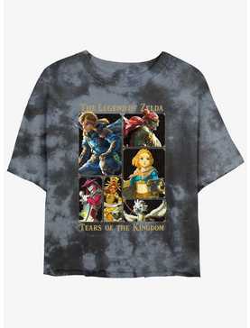 Nintendo Tears of the Kingdom Character Lineup Womens Tie-Dye Crop T-Shirt, , hi-res