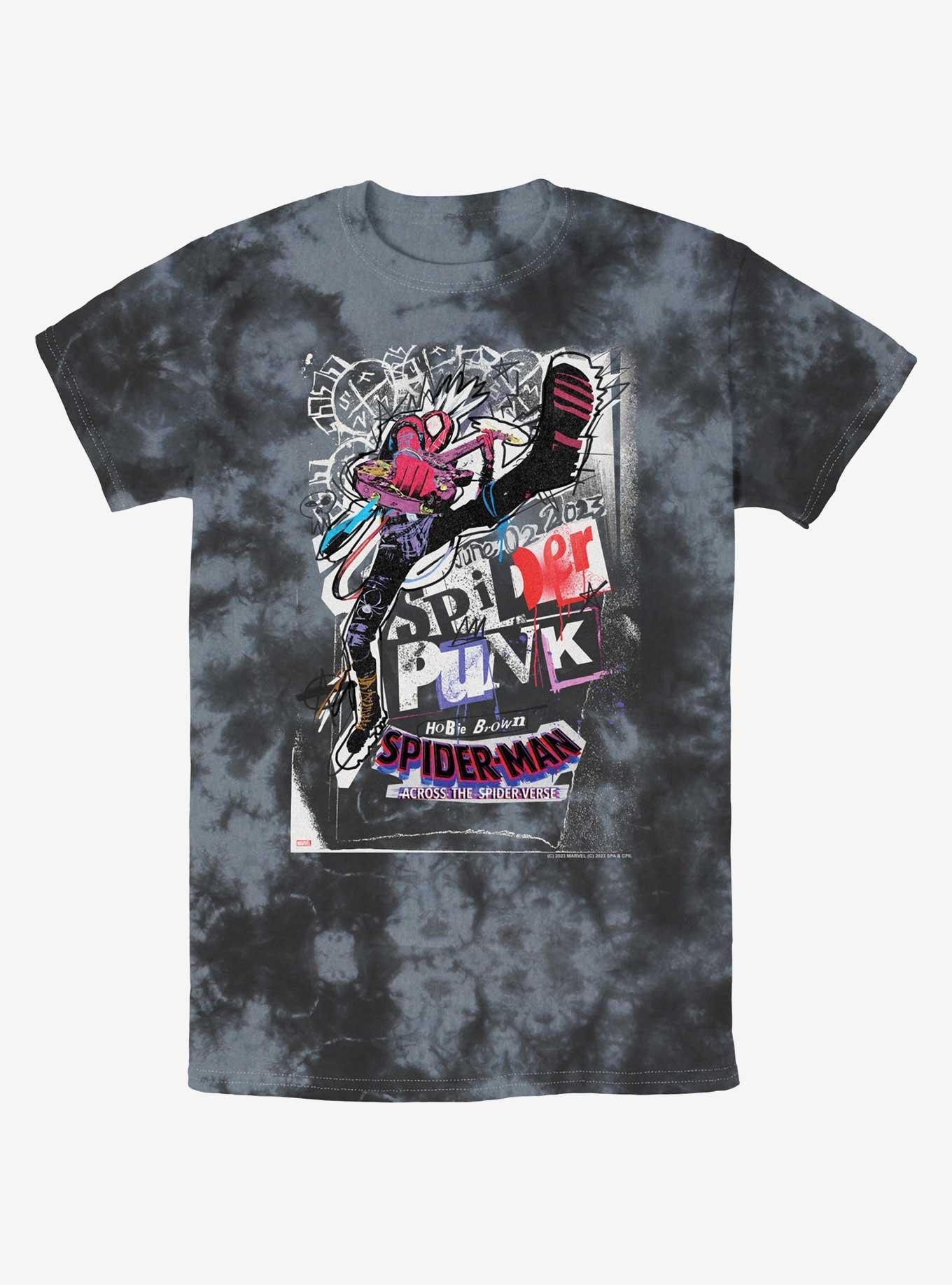 Marvel Spider-Man Across The Spider-Verse Spider-Punk Poster Tie-Dye T-Shirt, , hi-res
