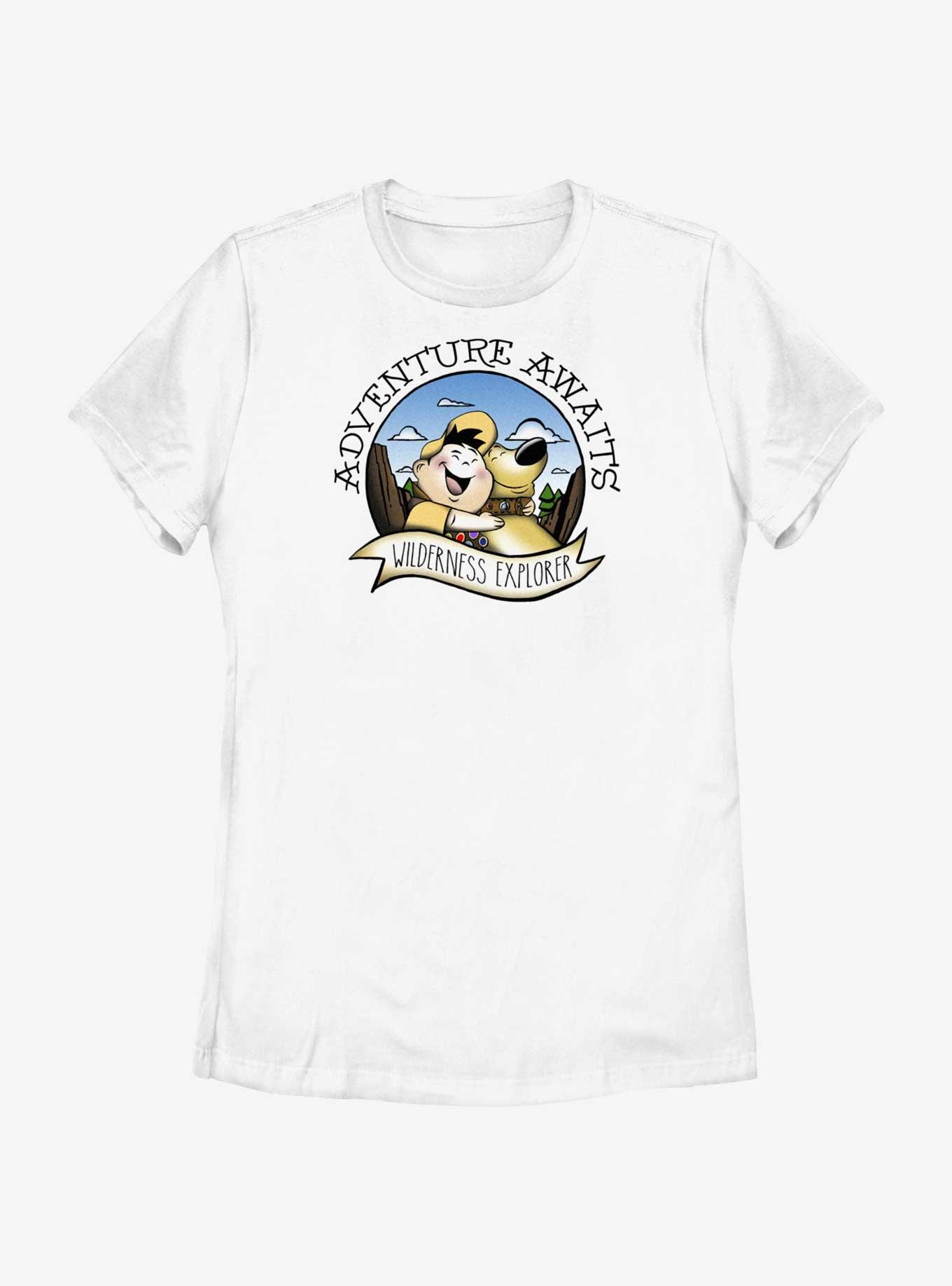 Disney Pixar Up Russell and Dug Wilderness Explorer Womens T-Shirt, WHITE, hi-res