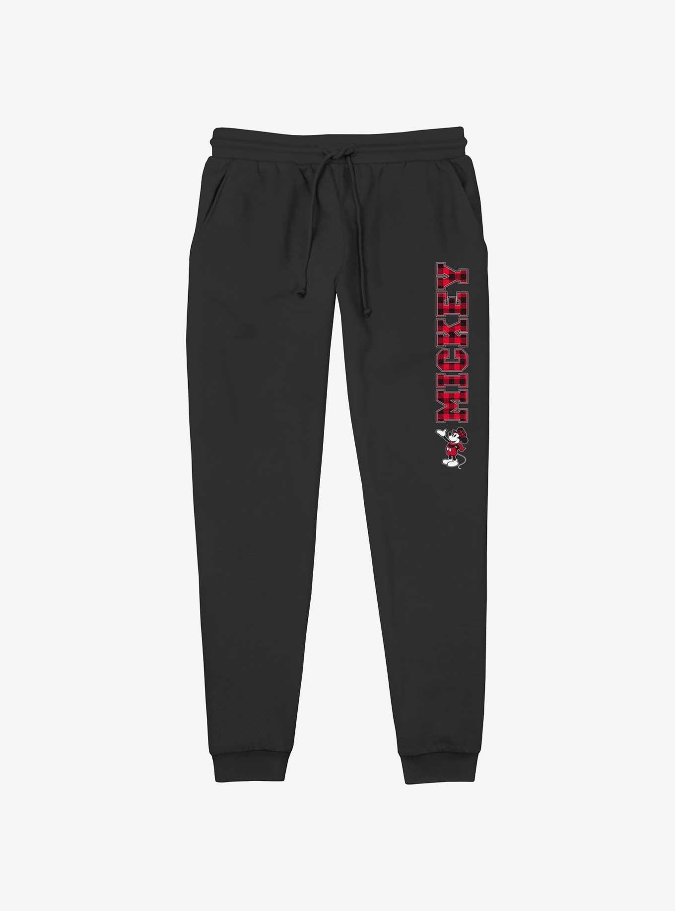 Disney Mickey Mouse Plaid Logo Jogger Sweatpants, , hi-res