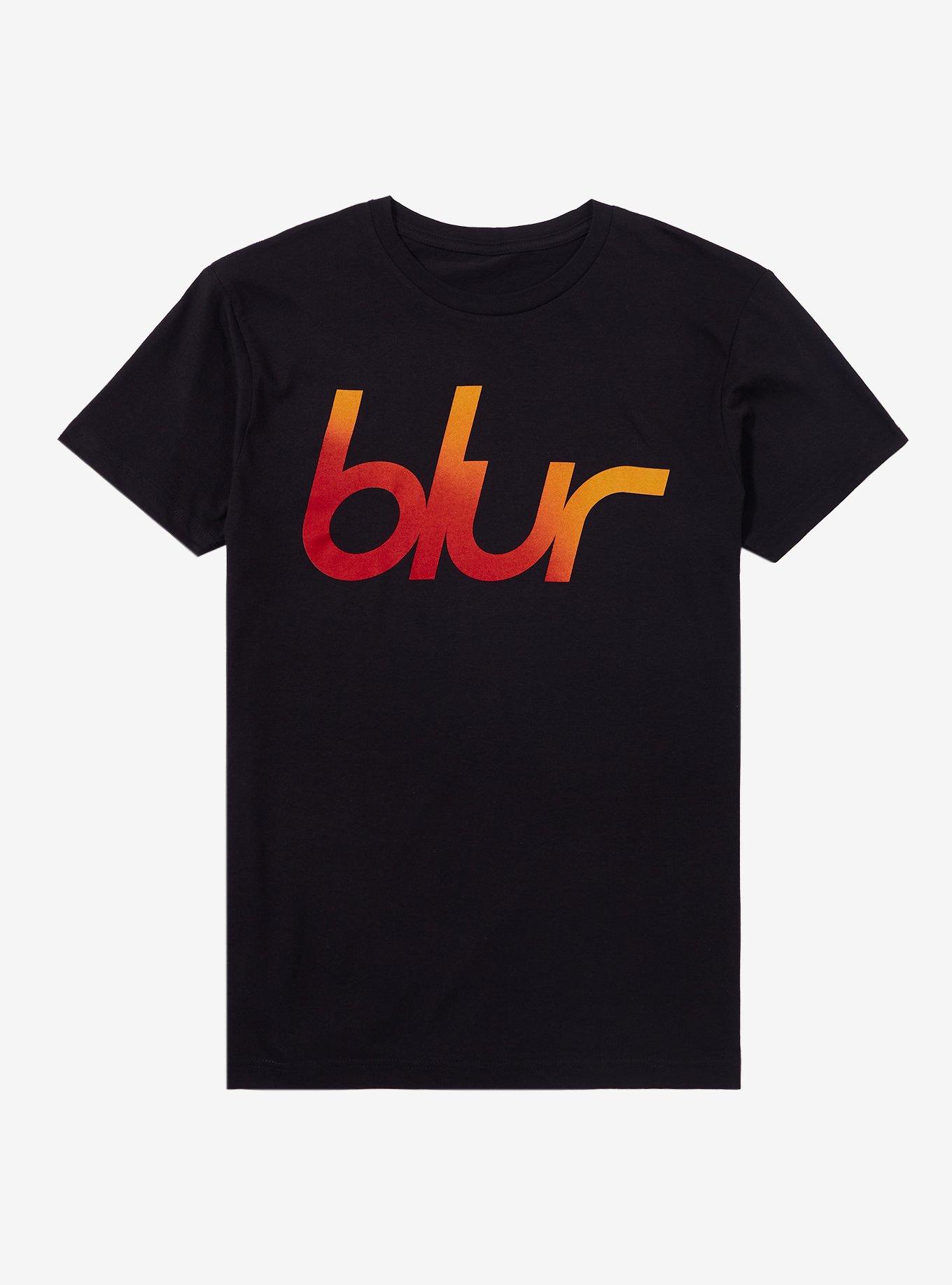 Blur Ombre Logo Boyfriend Fit Girls T-Shirt, BLACK, hi-res