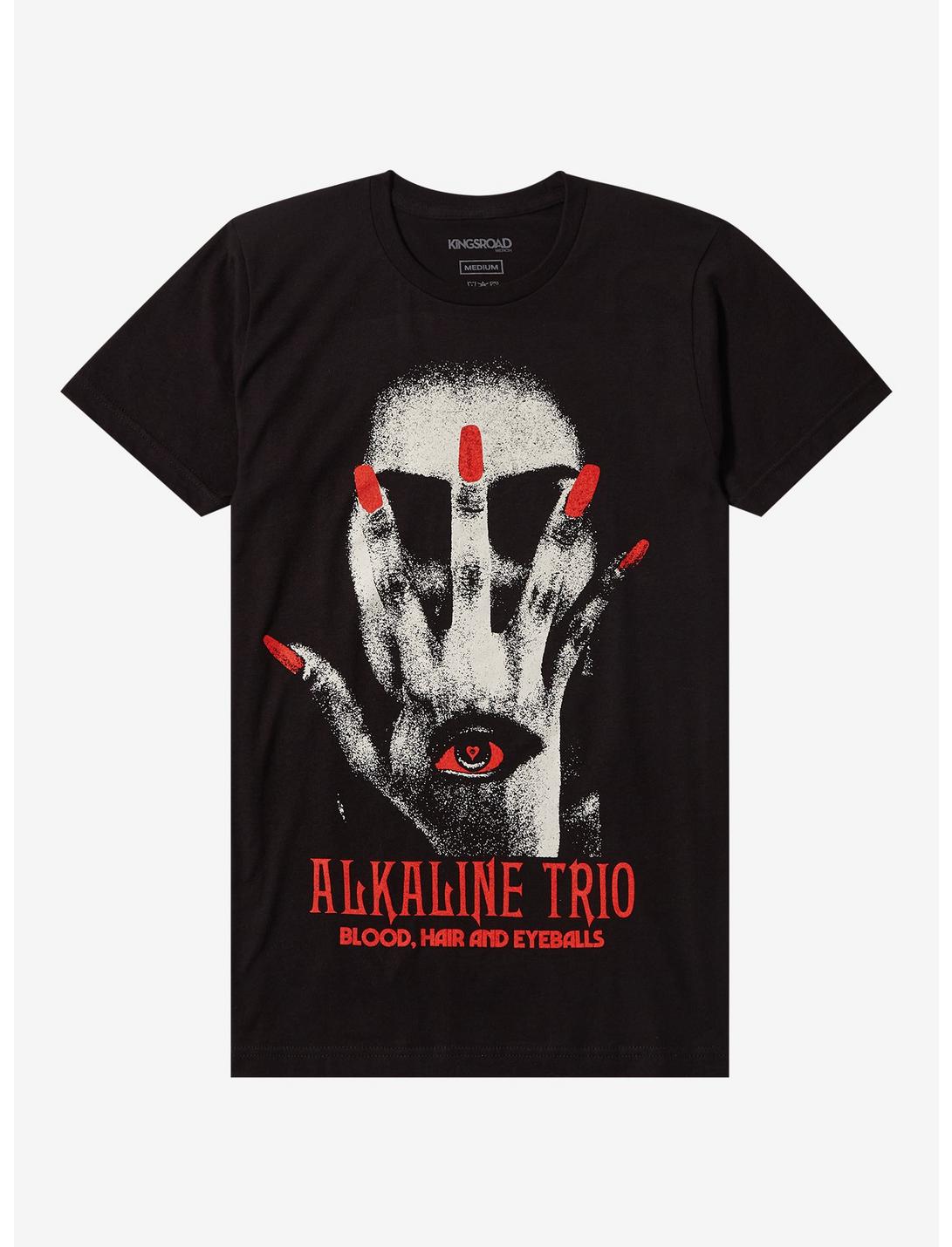 Alkaline Trio Blood Hair And Eyeballs Boyfriend Fit Girls T-Shirt, BLACK, hi-res