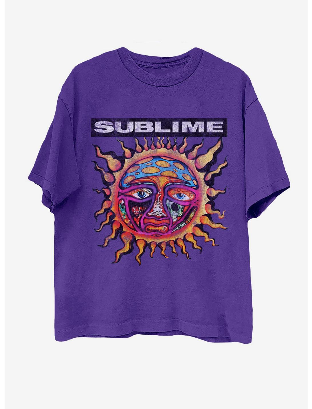 Sublime Logo Purple Boyfriend Fit Girls T-Shirt, PURPLE, hi-res
