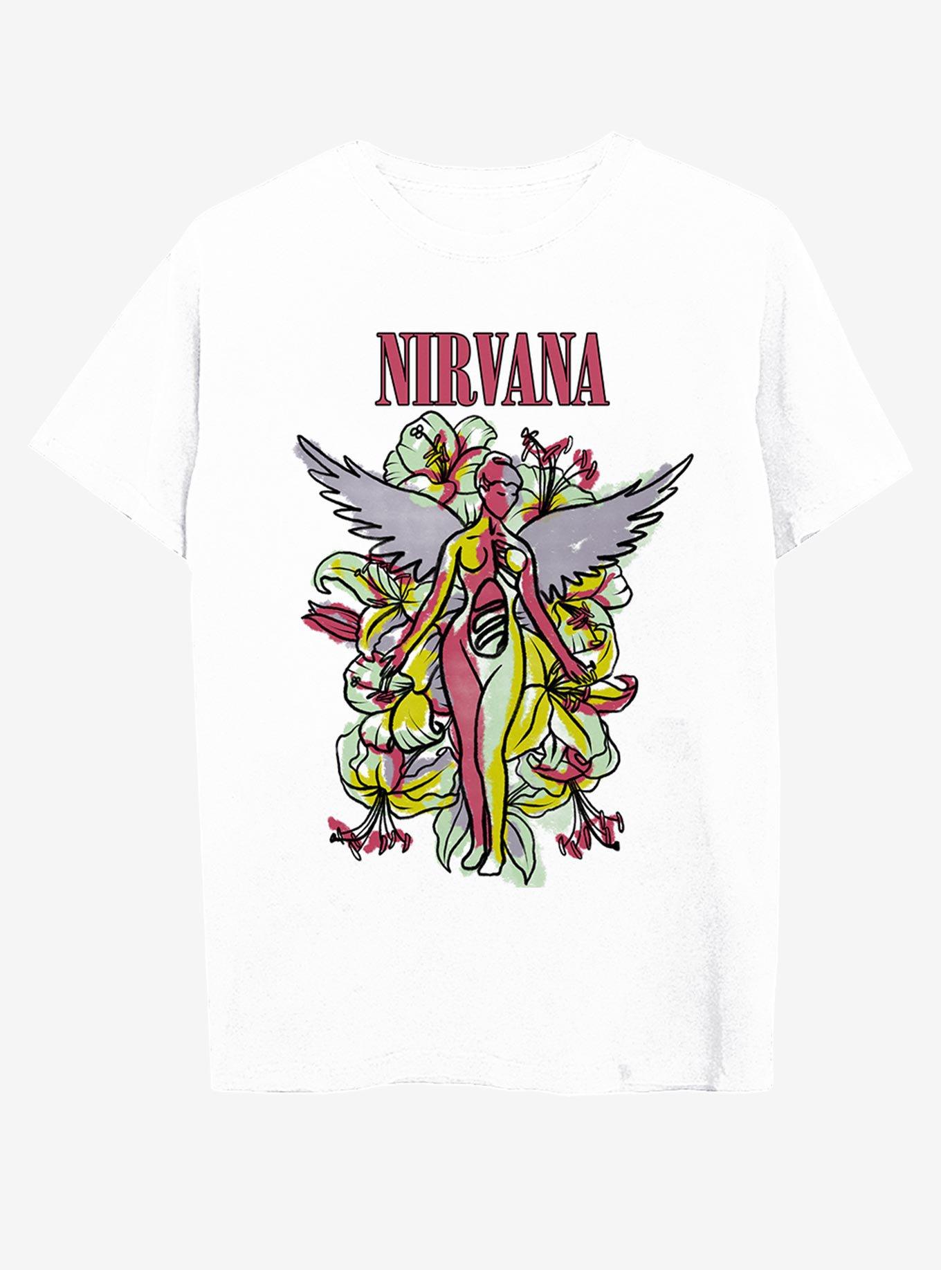 Nirvana In Utero Tattoo Illustration Boyfriend Fit Girls T-Shirt, BRIGHT WHITE, hi-res