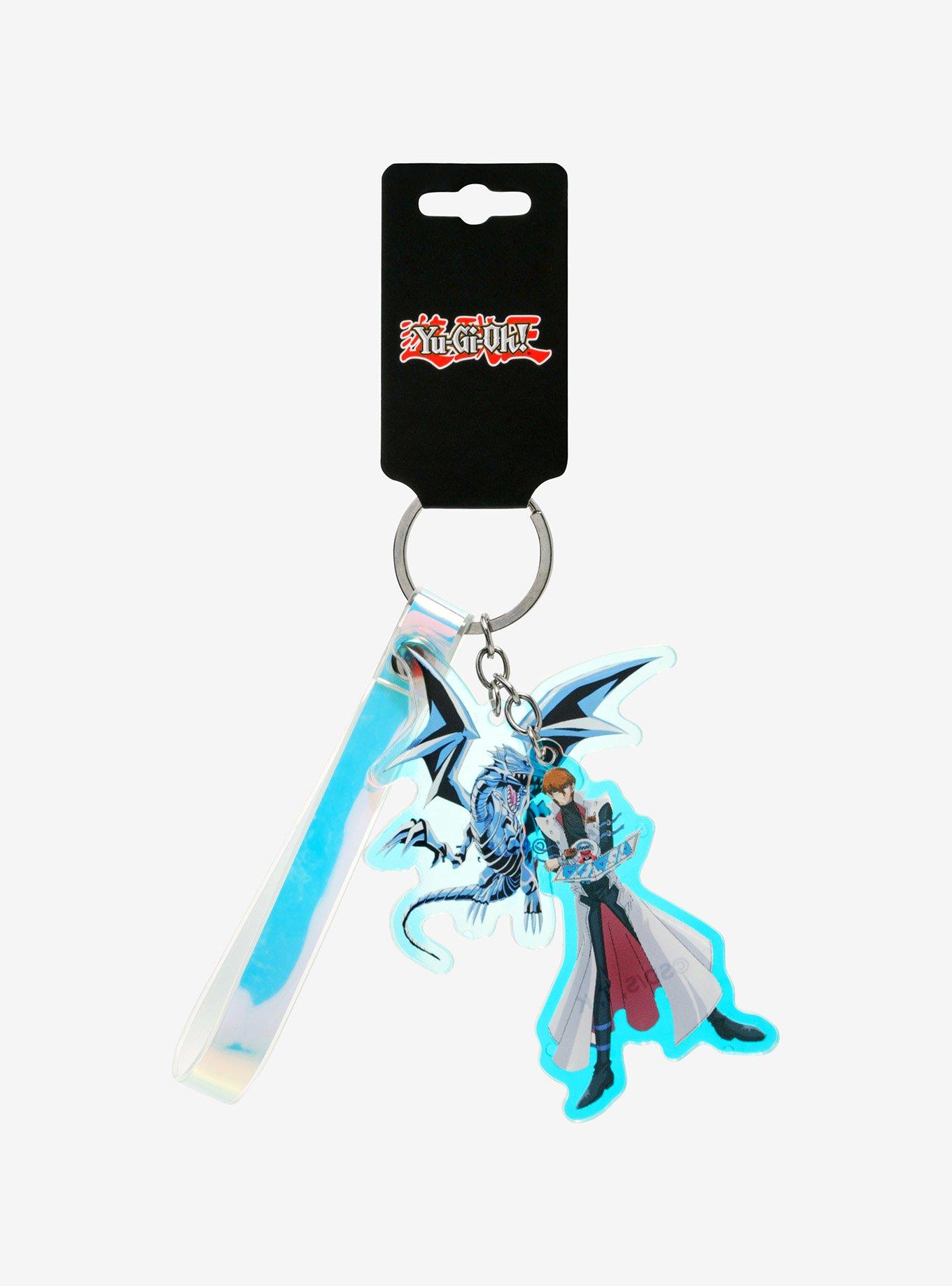 Yu-Gi-Oh! Blue-Eyes and Seto Kaiba Iridescent Charm Keychain &mdash; BoxLunch Exclusive, , hi-res
