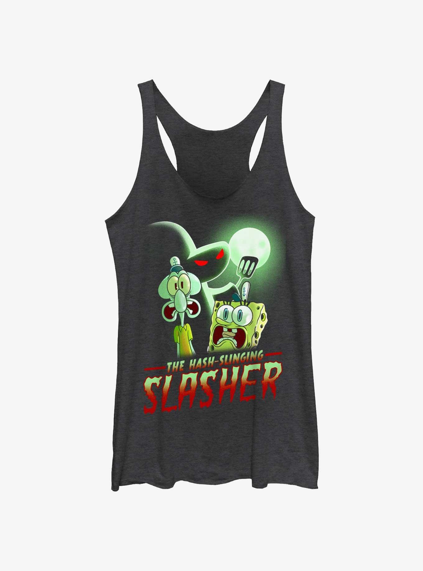 Spongebob Squarepants Hash Slinging Slasher Girls Tank, BLK HTR, hi-res