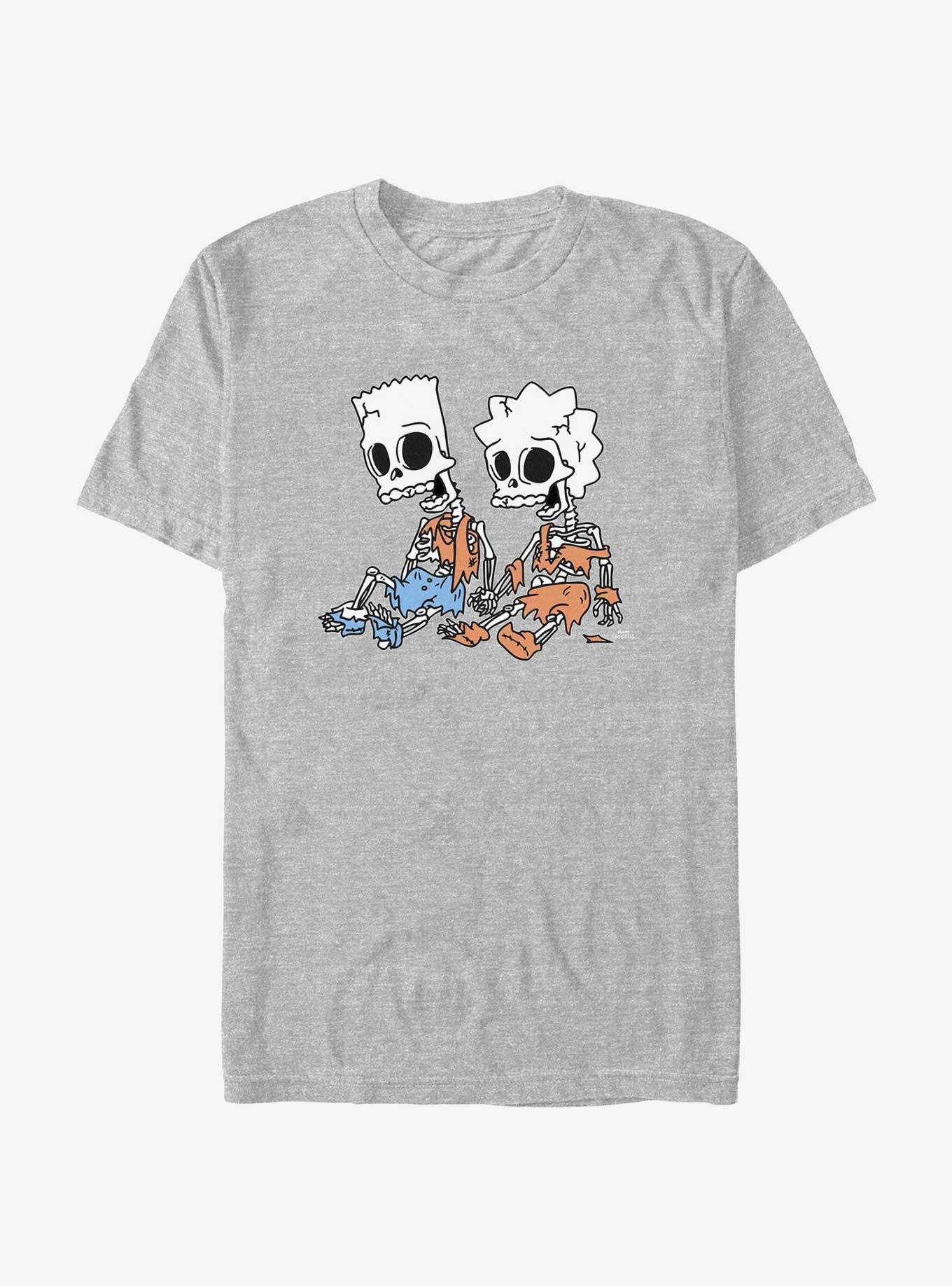 The Simpsons Skeleton Bart And Lisa T-Shirt, ATH HTR, hi-res