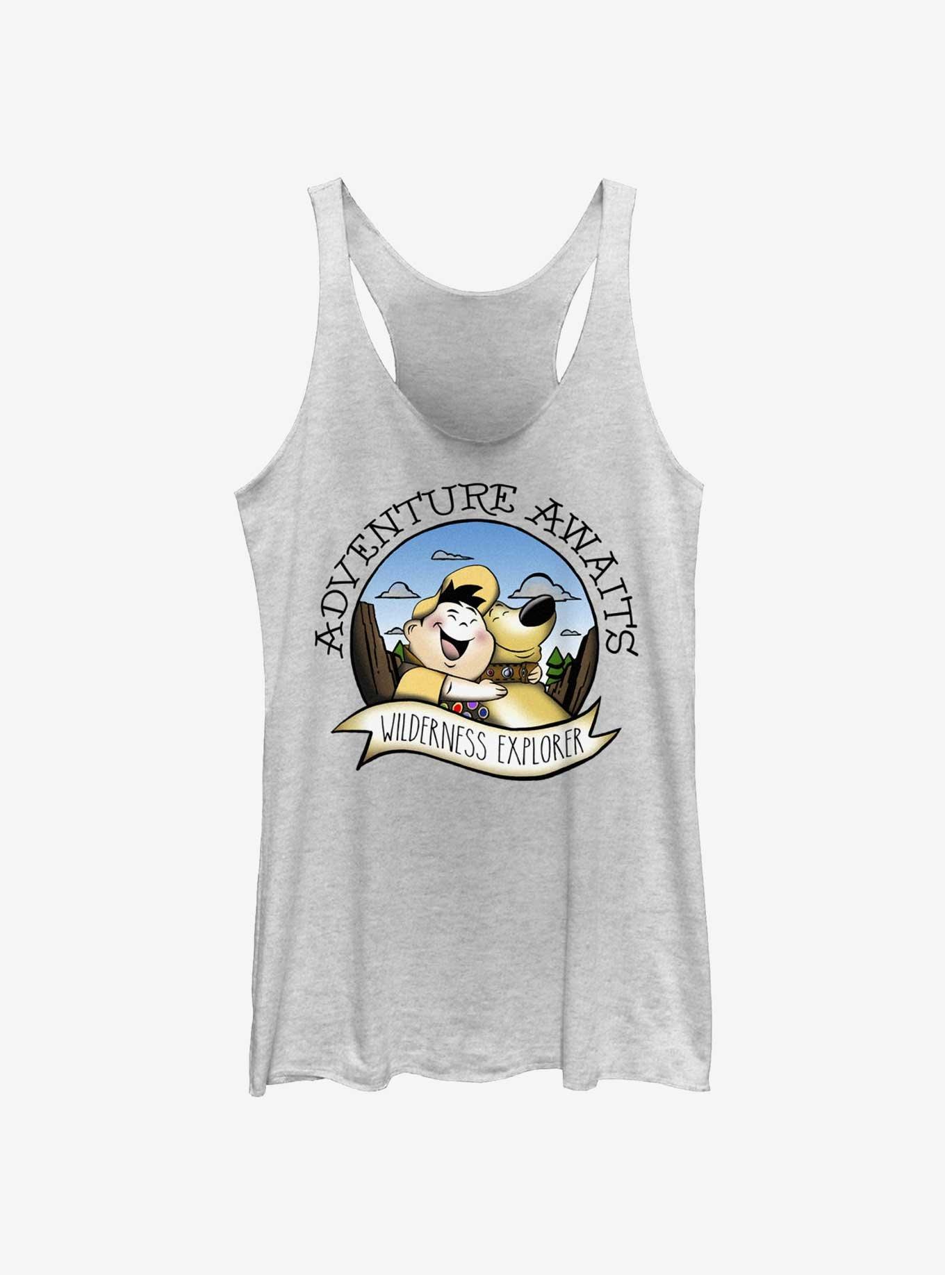 Disney Pixar Up Russell and Dug Wilderness Explorer Girls Tank, WHITE HTR, hi-res