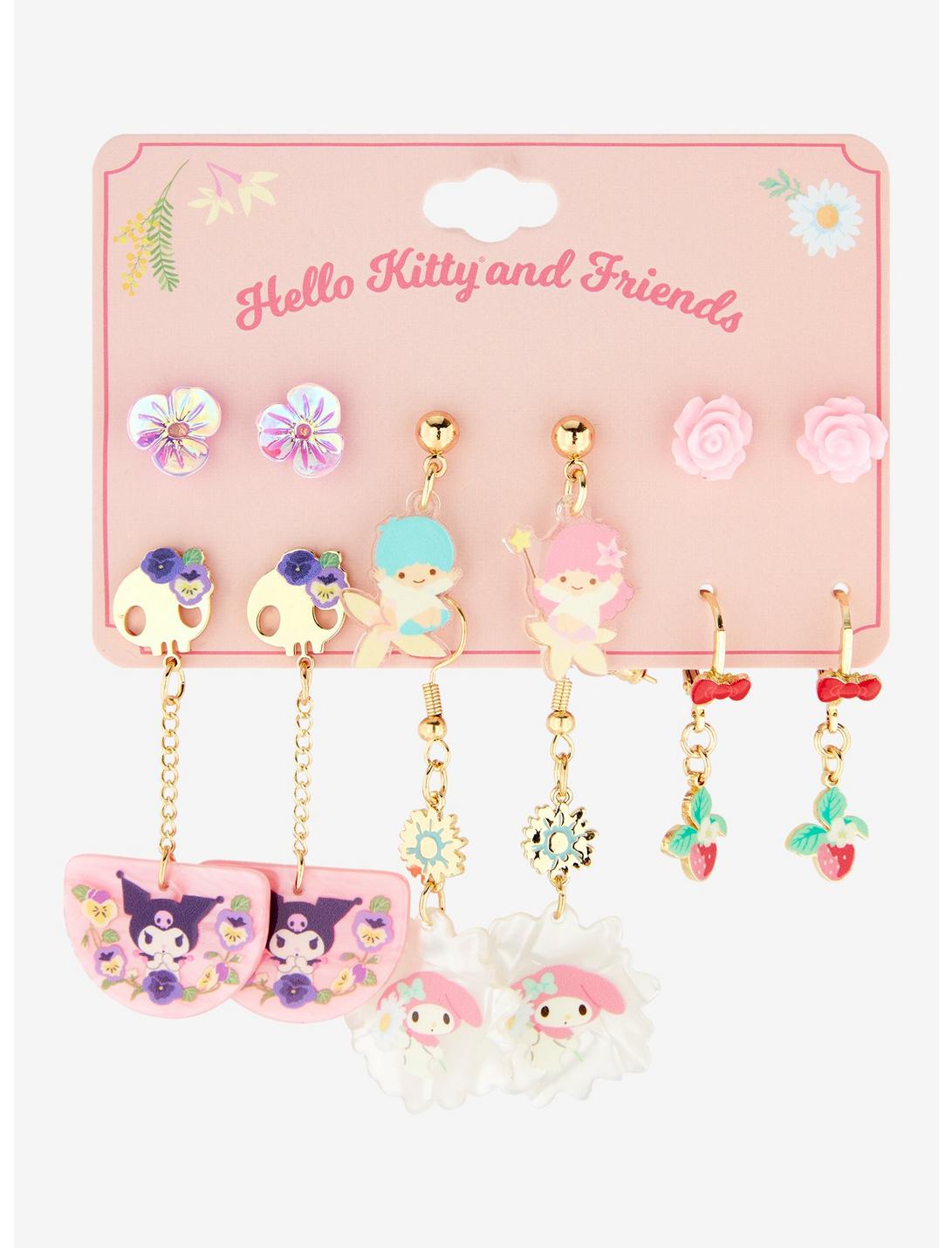 Sanrio Hello Kitty and Friends Floral Earring Set - BoxLunch Exclusive, , hi-res
