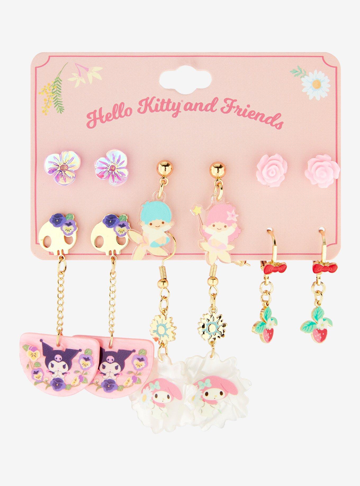 Sanrio Hello Kitty and Friends Floral Earring Set - BoxLunch Exclusive, , hi-res