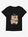 Hello Kitty And Friends Fruit Background Portrait Womens T-Shirt Plus Size, BLACK, hi-res