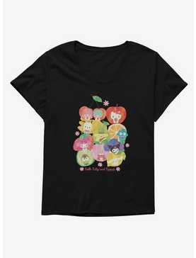 Hello Kitty And Friends Fruit Background Portrait Womens T-Shirt Plus Size, , hi-res