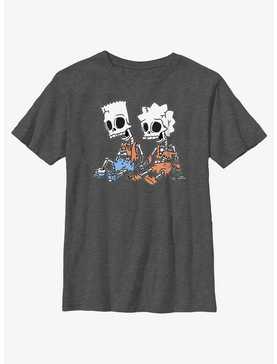 The Simpsons Skeleton Bart And Lisa Youth T-Shirt, , hi-res