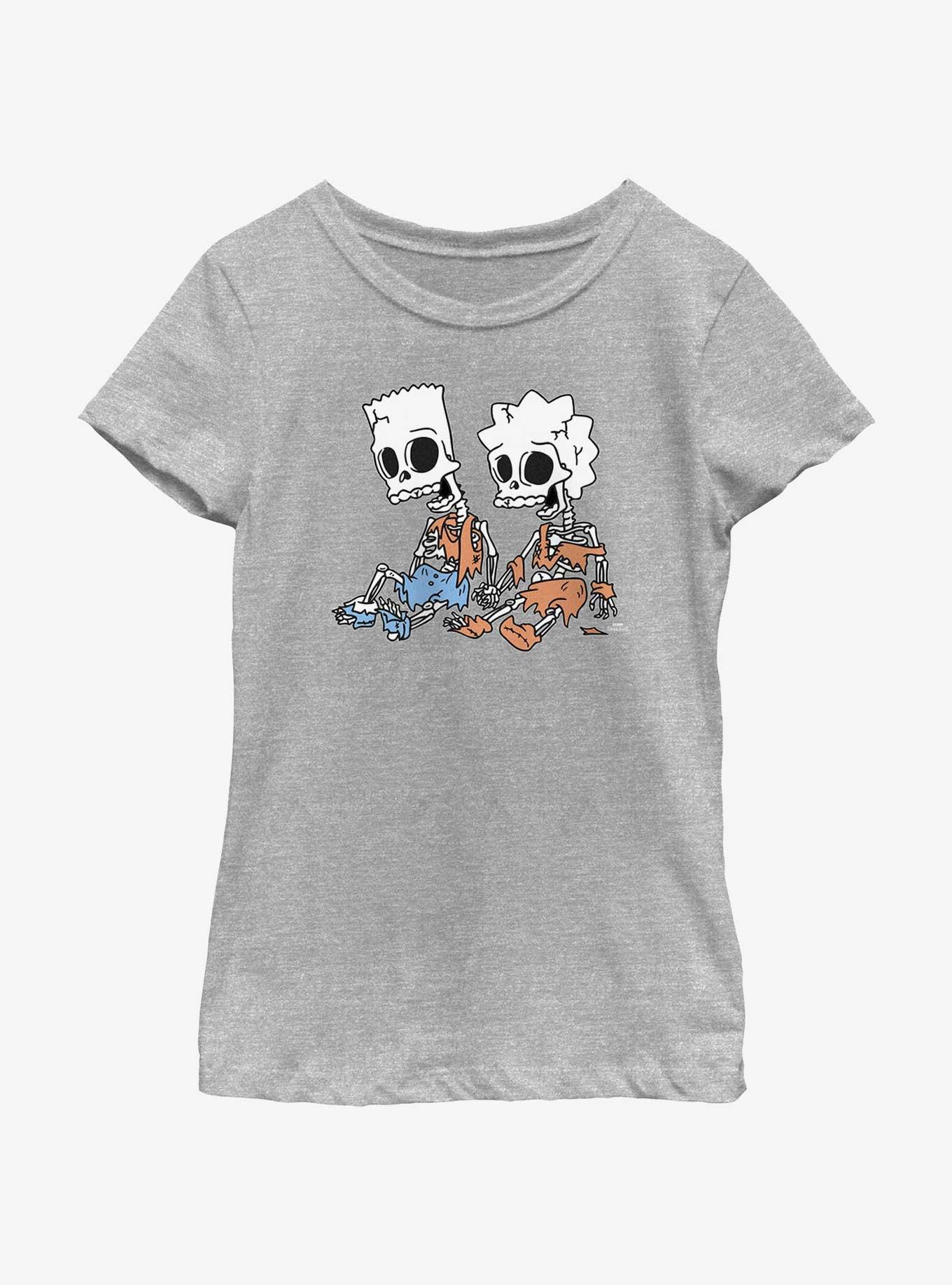 The Simpsons Skeleton Bart And Lisa Youth Girls T-Shirt, , hi-res
