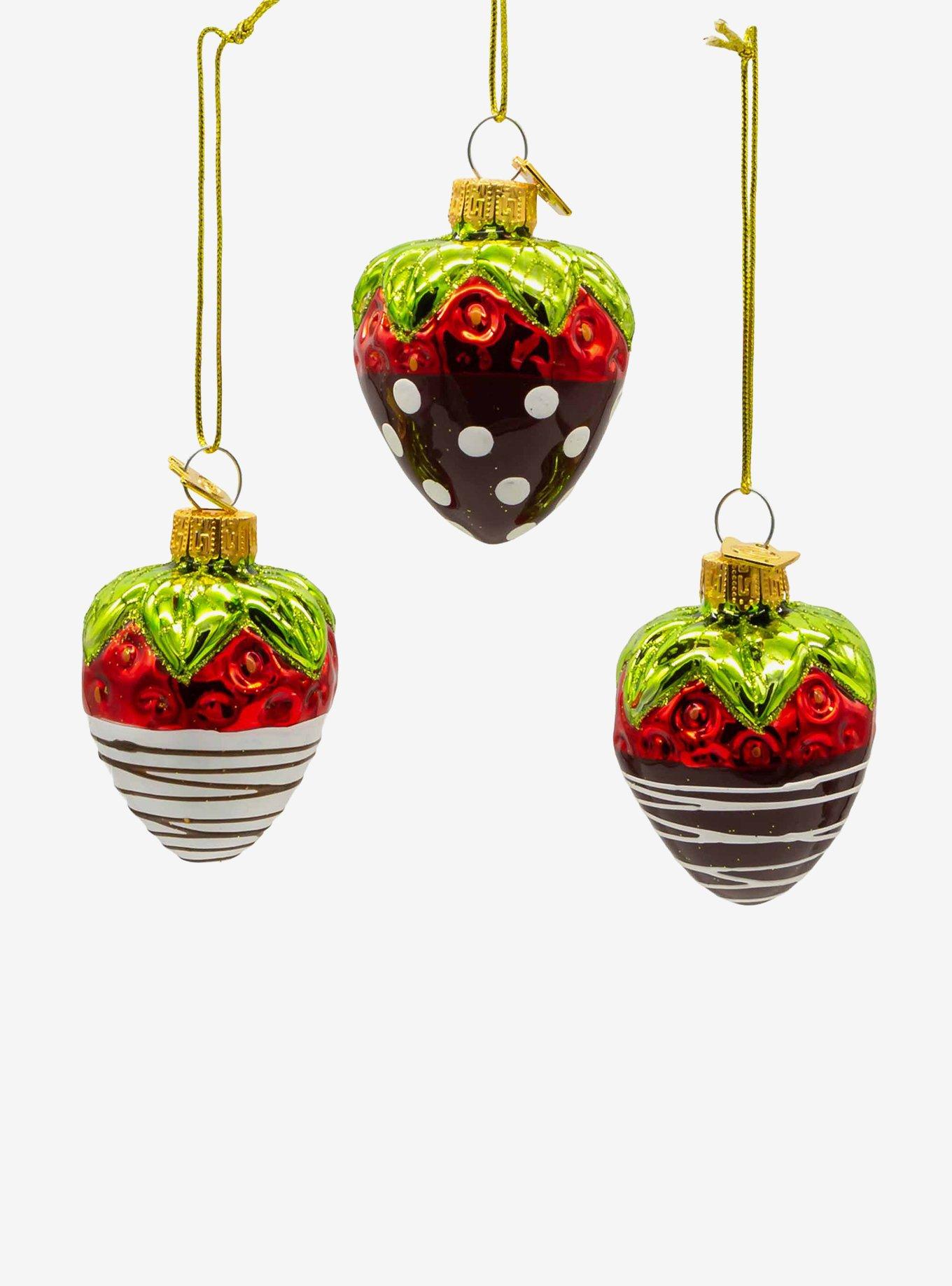 Chocolate Strawberry Noble Gems Glass Ornaments, , hi-res