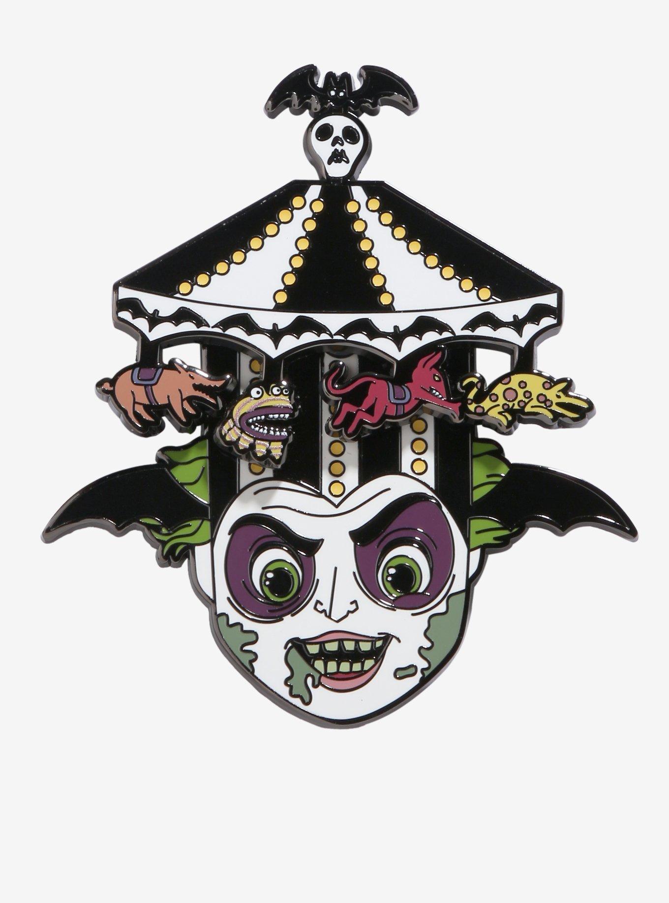 Loungefly Beetlejuice Carousel Glow-In-The-Dark 3 Inch Enamel Pin, , hi-res