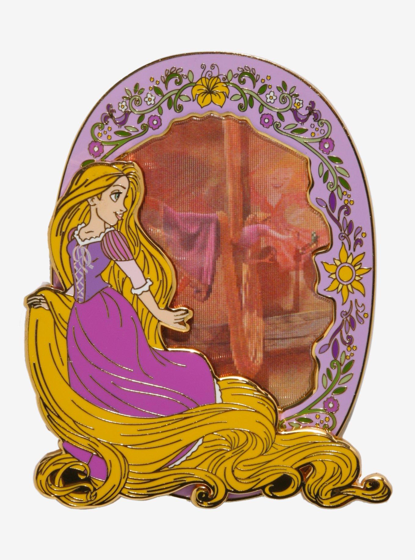 Loungefly Disney Tangled Rapunzel Lenticular Enamel Pin, , hi-res