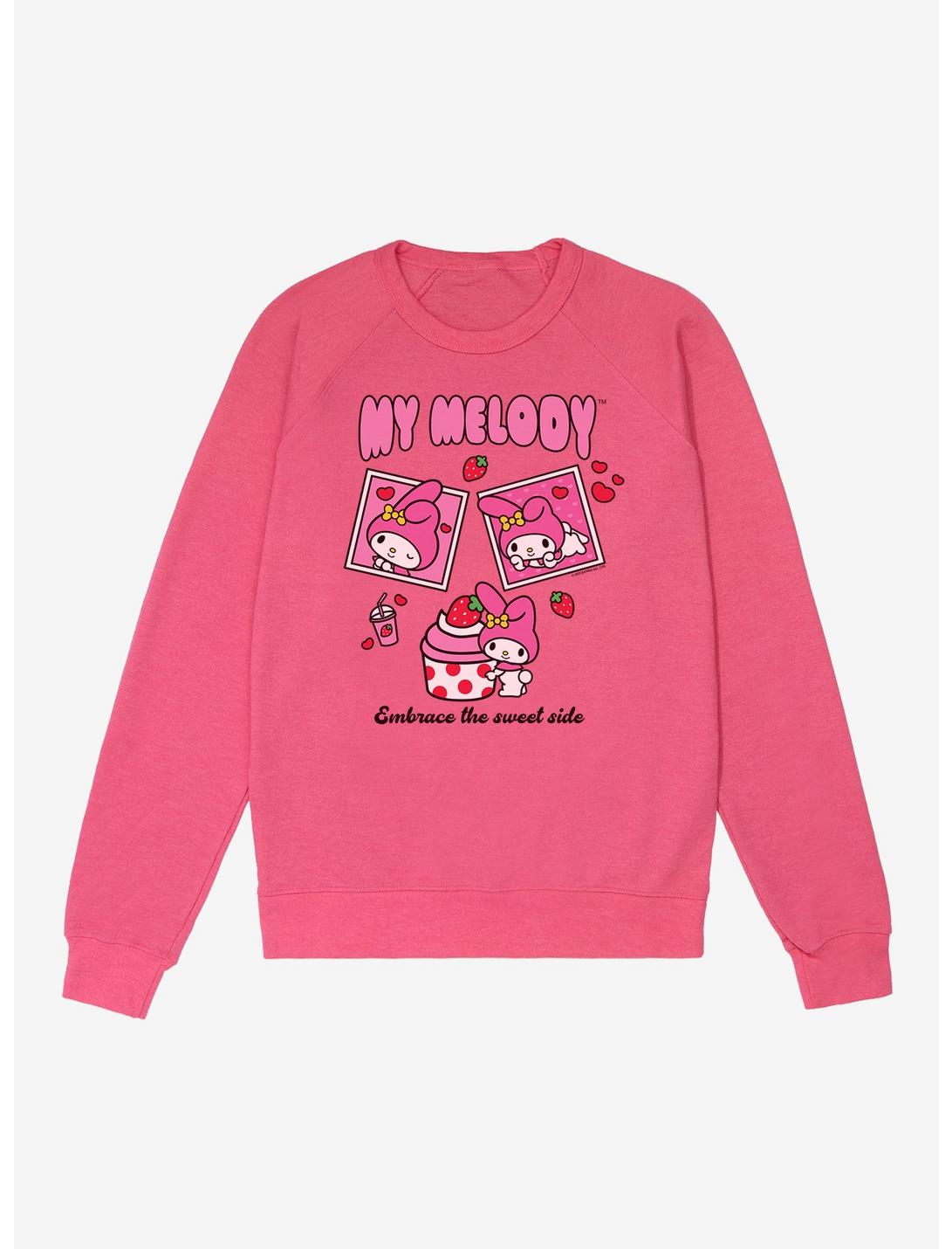 Hello Kitty & Friends My Melody Strawberry Stamps French Terry Sweatshirt, HELICONIA HEATHER, hi-res