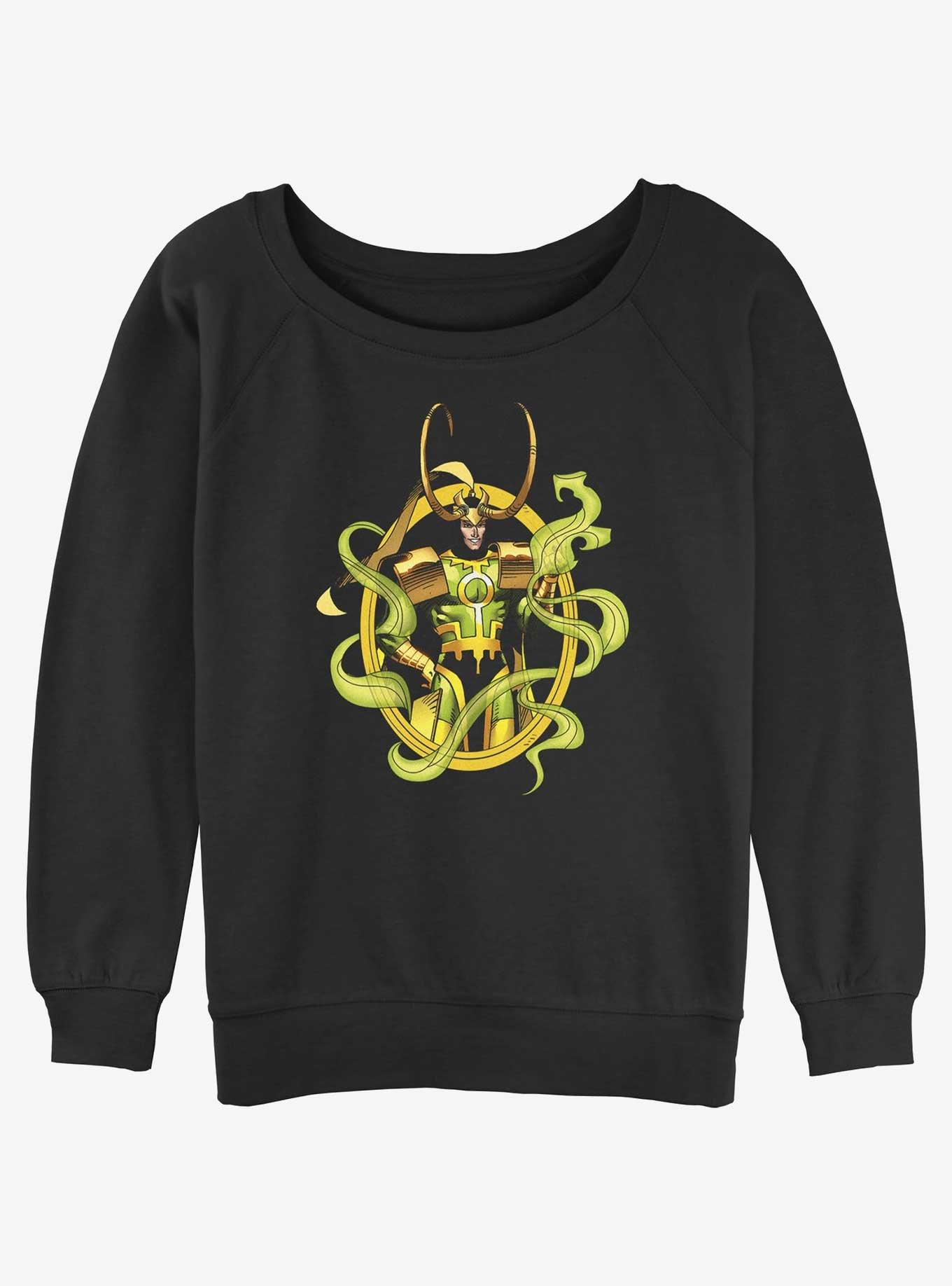 Marvel Loki Power Pose Girls Slouchy Sweatshirt, , hi-res