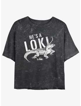 Marvel Loki Alligator Loki He's A Loki Girls Mineral Wash Crop T-Shirt, , hi-res