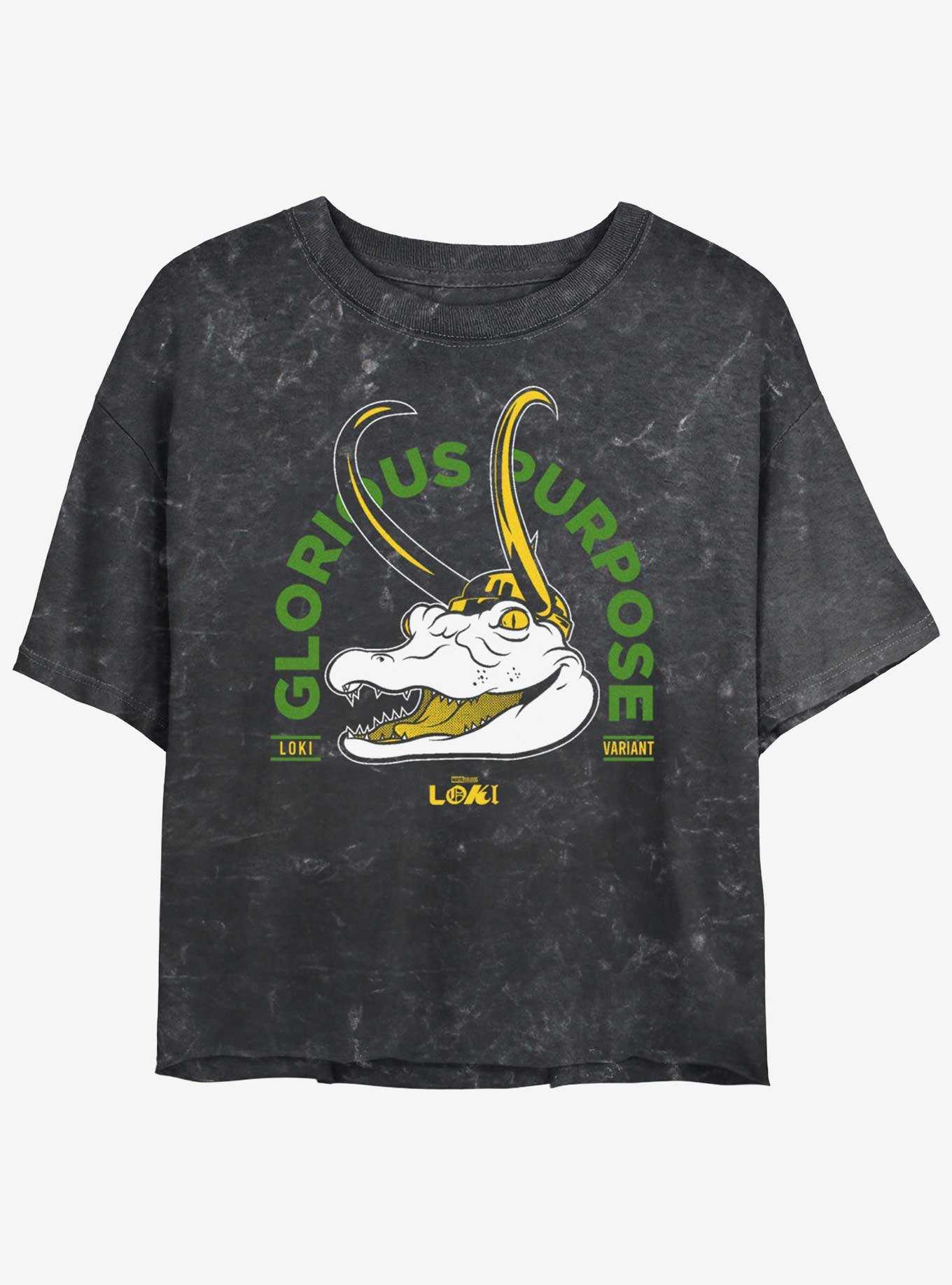 Marvel Loki Alligator Loki Glorious Purpose Girls Mineral Wash Crop T-Shirt, , hi-res